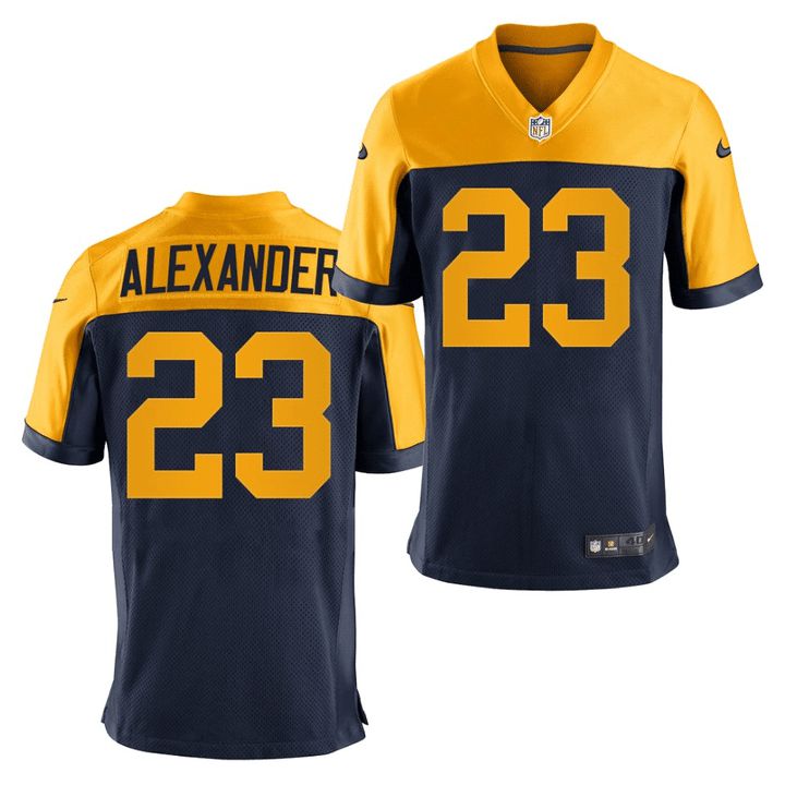 Men Green Bay Packers #23 Jaire Alexander Nike Navy Throwback Game NFL Jersey